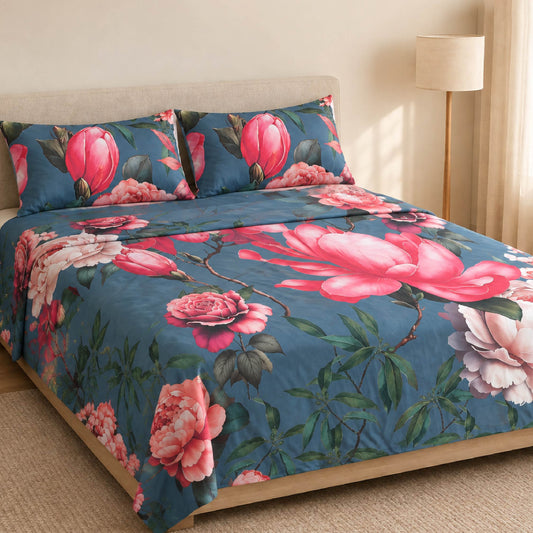 Peony Noir Bed Sheet Set
