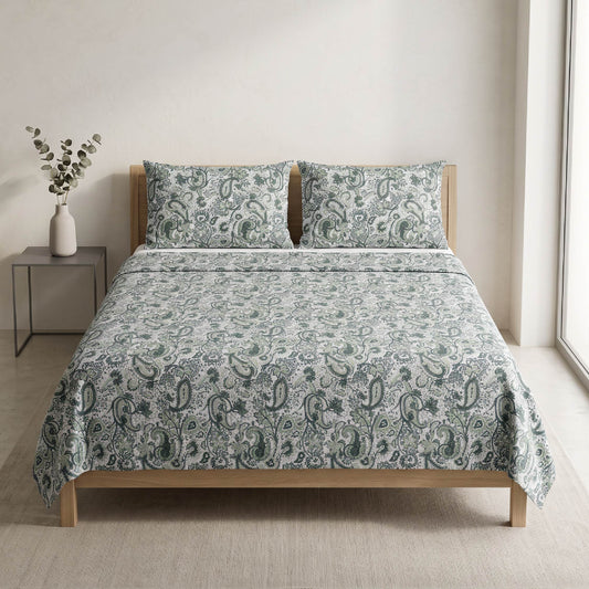 Sage Paisley Bed Sheet Set