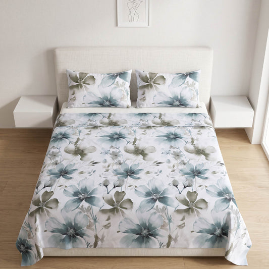 Abstract Floral Bed Sheet Set